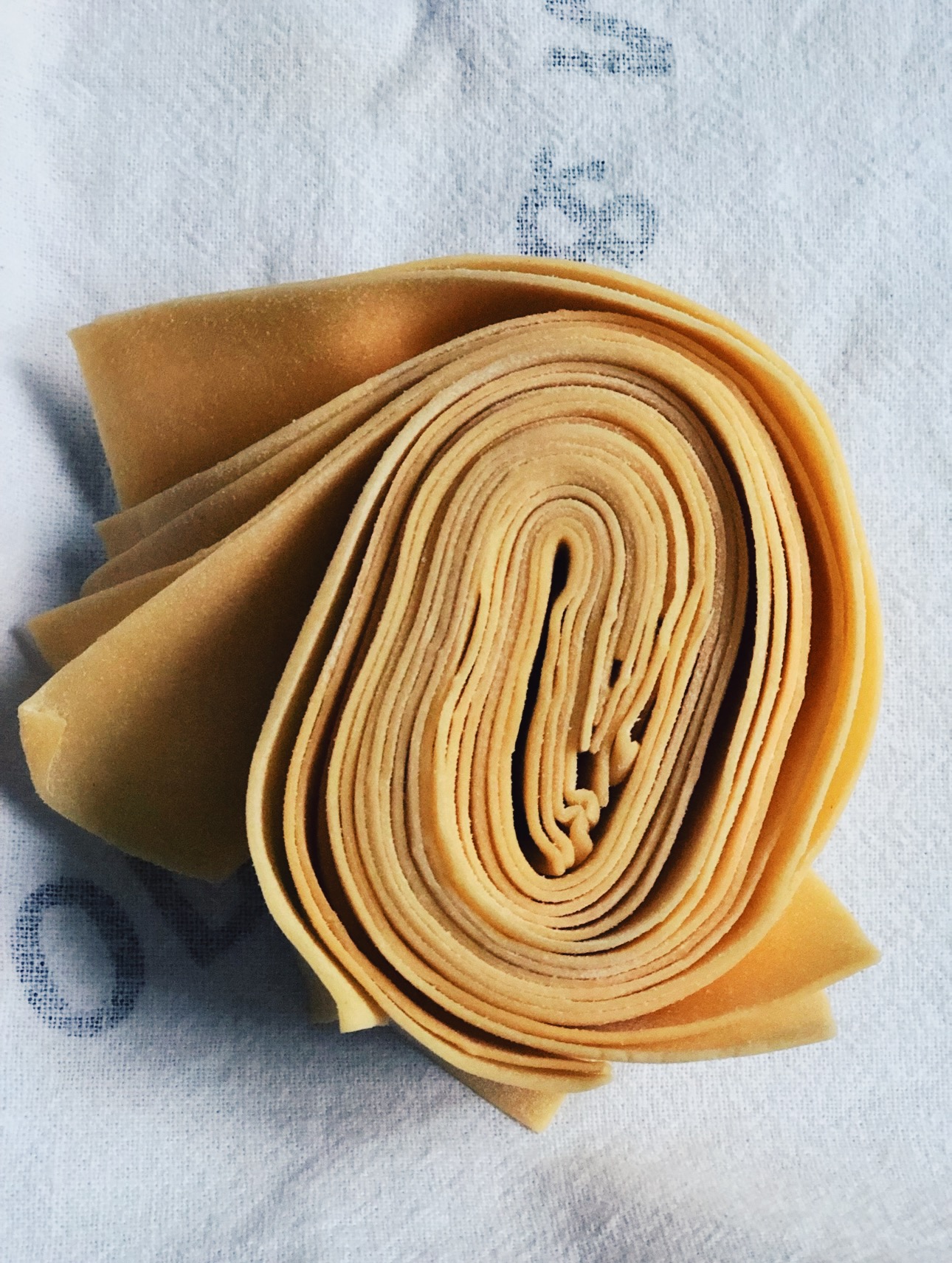 Fresh sheets of pasta
